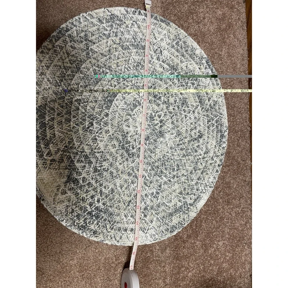 Pier One Imports Round Woven Mesa Napperon Colorful Blue Gray Placemats Set of 6